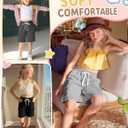 4 Pack Girls' Cargo Bermuda Shorts | Drawstring, Casual, Knee Length Pants, Baggy Shorts, with Pockets, Summer Pants for Kids 5-16 Years (Gray)