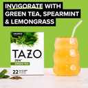 TAZO Organic Zen Green Tea K-Cups, Caffeine Free Tea with Refreshing Lemongrass & Spearmint, 22 Pods