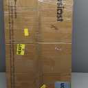 Height Adjustable Standing Desk with Power Outlets and LED Lights - 32" Manual Stand Up Desk with Monitor Stand and Storage Shelves Small Mobile Rolling Computer Desk Portable Laptop Table, Rustic