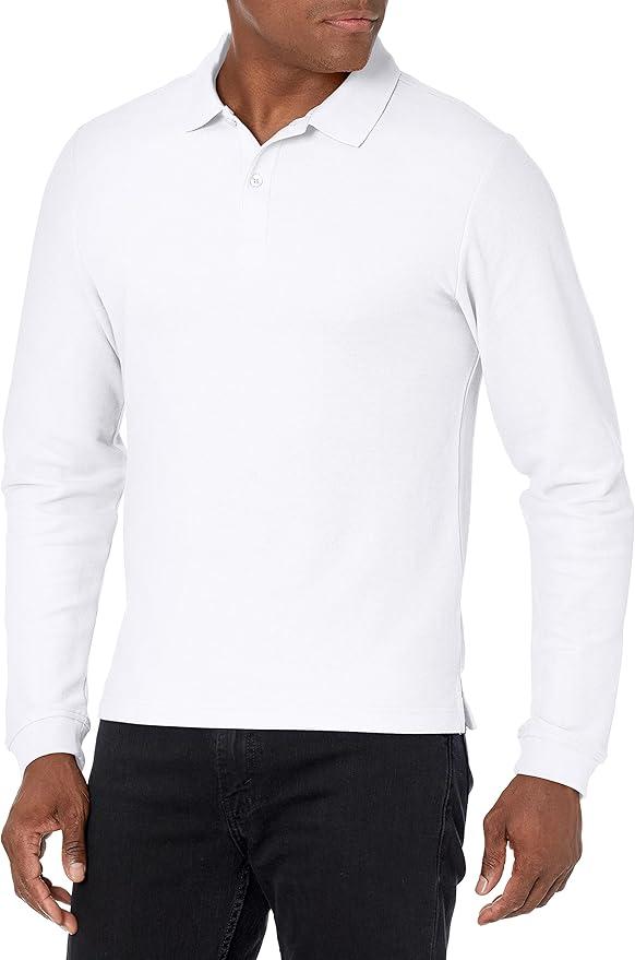 IZOD Uniform Young Men's Long Sleeve Pique Polo, Size M, White