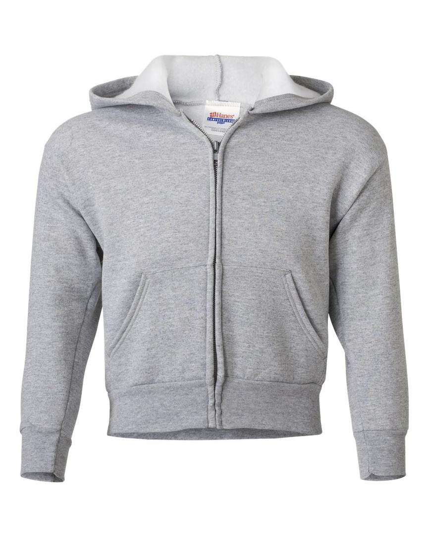 Hanes Big Boys' Eco Smart Fleece Zip Hood, Light Steel, Size X-Large