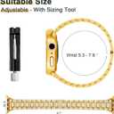 Mosonio Compatible with Apple Watch Band 38mm 40mm 41mm 42mm 44mm 45mm 46mm 49mm with 2 Pack Case Women, Jewelry Replacement Metal Bands Strap with Bling PC Protective Case for iWatch Ultra SE Series 11/10/9/8/7/6/5/4/3/2/1