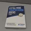 Doctor's Select Plus Size Compression Socks - 3 Pairs, Up to 6XL, Wide Calf, 20-30 mmHg, Blue, Pink, Purple (Stripes)