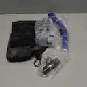 Snorkeling Gear for Kids, Dry Snorkeling Set, Panoramic Anti-Leak and Anti-Fog Tempered Glass Lens, Adjustable Strap Snorkel Set with Mesh Bag Ear Plug for (Adults, Blue+Transparent)