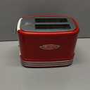 Nostalgia Retro Wide 2-Slice Toaster, Vintage Design With Crumb Tray, Cord Storage & 5 Toasting Levels, Red