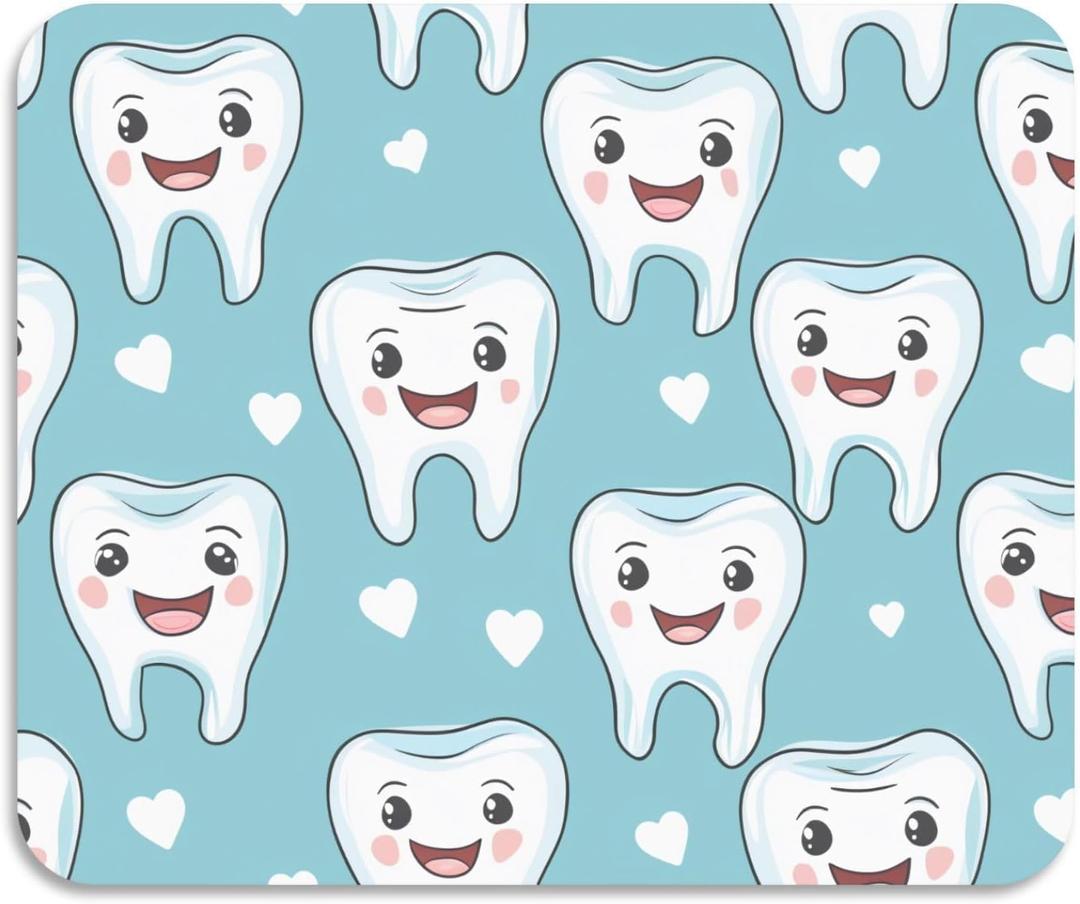 Cartoon Cute Teeth Dental Health Care Green Dish Mat Absorbent Diatomaceous Earth Mat Dishwash Drying Mat Washable Bath Mats Counter Top Accessories 23.6''x19.7''