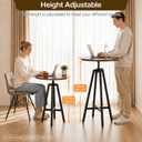 YATINEY Bar Table, Height-Adjustable Round Pub Table, 23.6"L x 23.6"W x 28.9"-37.4"H