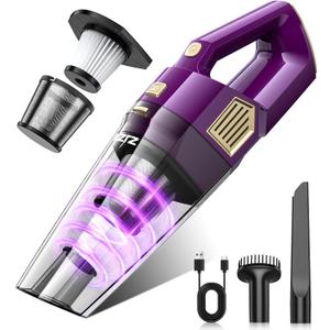 Handheld Vacuum Cordless, 15000PA Powerful Suction Hand Held Car Vacuum Cleaner Rechargeable with Multi-Nozzles & Washable Filters, High Power Lightweight Hand Vacuum for Home, Pet, Car, Office