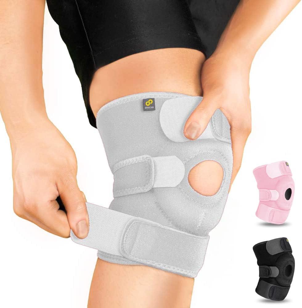 Bracoo Knee Support Brace for Men Women, Adjustable Compression Sleeve Wrap Patellar Pad Tendon - Arthritis Pain, meniscus tear, Injury Recovery, Running, Workout, KS10 (Gray) Bracoo Knee Support Brace for Men Women, Adjustable Compression Sleeve Wrap Patellar Pad Tendon - Arthritis Pain, meniscus tear, Injury Recovery, Running, Workout, KS10 (Gray)