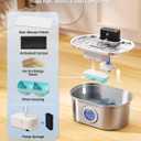 Cat Water Fountain Wireless - Stainless Steel 3.2L/108oz Cordless Pet Fountain - Battery Operated Automatic Water Dispenser for Cats Indoor, with Motion Sensor & Quiet Pump