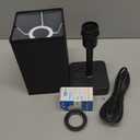 Alimentata Bedside Table Lamp with Touch Control & USB C+A Charging Ports LED Desk Lamp with 2 AC Outlets, Minimalist Nightstand Light with Black Fabric Shade for Bedroom, Living Room, Office, Black