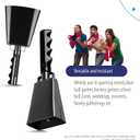 Deke Home - 2 Pack 10 Inch Steel Cowbells with Handle, Loud Noise Makers for Football, Sports, Parties, Competitions, School Spirit & Safety, Large Hand Bell for Cheering & Percussion Instrument (Black)