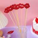 Cabilock 20 Pcs Lips Photo Props on Sticks for Parties Wedding Birthdays Fun Lipstick Decoration Festival Photobooth Accessories