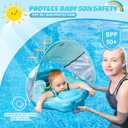 Mambobaby Baby Float with Canopy & Tail Non-Inflatable Baby Swim Float Upgrade Soft Infant Pool Float Sun Protection Newborn Pool Float 3-24 Months Skin-Friendly Material for Toddler Boys Girls