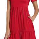 TAOHUADAO 2026 Summer Dresses for Women Short Sleeve Ruffle Casual Sundress with Pockets (Medium)