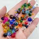 YUEXIGO 200pcs 6mm Round Crystal Glass Beads for Jewelry Making, Faceted Crystal Glass Spacer Beads for Bracelet Earring Necklace DIY Craft(Purple)