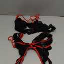 Lilosy Sexy Crotchless Strappy Women's Floral Lace High Waist Pajamas Lingerie Set (Medium, Black Red)