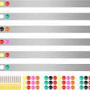 Mooliwe 6 Pieces 36 Inch Frameless Magnetic Stainless Iron Board Strips Bulletin Bar Magnetic Wall Board Memo Strip Set with 48 Pieces Colorful Magnets for School Office Home