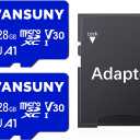 Vansuny Micro SD Card 128GB 2 Pack microSDXC Memory Card with SD Adapter A1 App Performance V30 4K Video Recording C10 U3 Micro SD for Phone, Security Camera, Dash Cam, Action Camera