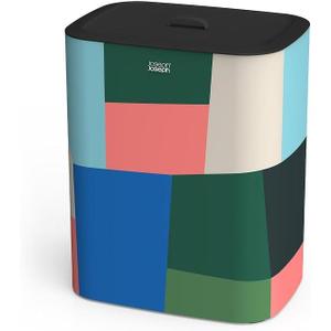 Joseph Joseph Tota 90 liter/23.8 gallon Laundry Hamper Separation Basket with lid, 2 Removable Washing Bags with Handles - Multicolor, Dual Compartment 90L