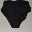 American Trends High Waisted Bikini Bottoms Ruched Tummy Control Swim Bottom Bathing Suits for Women (Small, Solid Black)