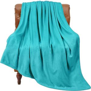 BEDELITE Fleece Blanket Teal Throw Blanket for Couch & Bed, Luxury Plush Cozy Fuzzy Blanket 50" x 70", Super Soft Warm Lightweight Fall Throw Blanket for Travel Camping