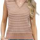 IWOLLENCE Women's Casual Sweater Vest Cap Sleeve Knit Pullover V Neck Sleeveless Tank Tops 2025 Spring Summer Clothes (S)