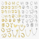 BESTEEL 66 Pcs Ear Cuff Earrings for Women Non Piercing,Hypoallergenic Silver plated Clip on Fake Earrings for Sensitive Ears,Ear Wrap Earrings for Helix Cartilage,Cz Star Butterfly Ear Cuffs Non Piercing
