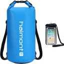 Haimont Waterproof Dry Bag Floating Dry Sack Roll Top Drybag Backpack for Kayaking, Rafting, Boating, Fishing with IPX8 Waterproof Phone Case, Blue, 30L