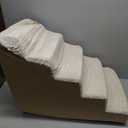 EHEYCIGA Dog Stairs for High Bed 25" H, 5-Step Extra Wide Dog Steps for Bed, Pet Steps for Small Dogs and Cats, Non-Slip Balanced Pet Ramp Indoor, Beige