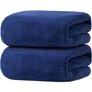 Oversized Bath Towels Extra Large 40x80 Inches Bath Sheets for Adults Super Soft Quick Dry Highly Absobent Microfiber Shower Towels (2 Piece, Navy Blue)