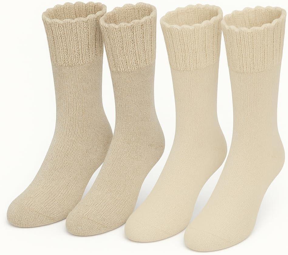 Heat Logic Womens Thermal Socks, Hiking Warm Winter Thick Thermal Crew, Cozy, Cabin & Boot Socks, With & Without Grippers, One Size
