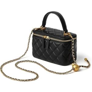 Small Crossbody Purses for Women Vanity Purse with Mirror Mini Quilted Box Bags with Chain Strap