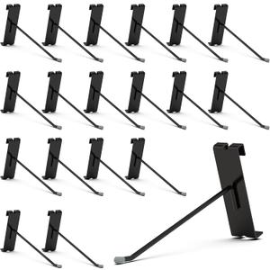 HUHOLE 50 Pack Gridwall Hooks 6 Inch Black Metal Display Hangers for Wire Grid Panel Heavy Duty Retail Store Fixtures, Garage Organizer, Craft Fair & Jewelry Rack (20lbs Capacity)