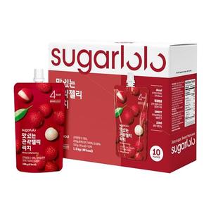 Sugarlolo Konjac Sweet Lychee Jelly Snack - Vegan Jello with Zero Sugar | Only 4 Calories per Pouch | Low Calorie Korean Snacks5.29 Oz (150g) | 10 Pack