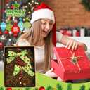 2 Pcs Red Green Christmas Jingle Bell with Velvet Ribbon Bows and Pine Cone Hanging Ornament Christmas Door Knob Hangers Tree Topper Wall Wreath Decoration for Cabinet Door Handle Knob Party Decor (Berry)