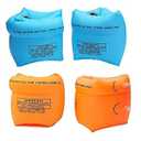 2-4 Pcs Inflatable Arm Swimming Floaties Bands, Floatation Water Wings, Swimming Arm Ring Floatie for Children and Adults 30-150LBS (Blue & Orange)