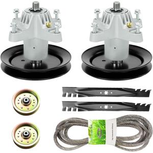 Deck Rebuild Kit for White Outdoor Troy Bilt Huskee 42'' LT542H Pony 13AD771G731, for MTD Gold 13AJ795G004,2 Blade 742-0616 2 Spindle 918-04456A 918-04461 96'' Belt 754-04060, 2 Idler 753-08171
