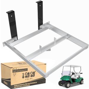 10L0L Aluminum Battery Tray Rack for EZGO TXT/Medalist 1994+, Freedom TXT and Valor 36V/48V Electric Golf Carts, Replace 70046-G01 600496, Heavy Duty Construction and No Drilling Needed