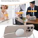 TORRAS Magnetic Slim Fit for iPhone 16 Pro Max Case with Stand, Compatible with MagSafe, Built-in Stash Stand, Thin 16 ProMax Case, Light Anti-Scratch Matte Hard PC 6.9 inch, Desert Titanium