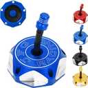 JFG RACING Dirt Bike Gas Fuel Tank Cap Cover With Air Vent Hose For DRZ50/70/125/400/400E, LT-R450, LT-Z250/400/400Z, TE250, YZ250, TTR250, Raptor 125/250/350/660, YFZ450 And More ATV Motorcycle, BLUE