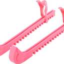 Cosmos 2 Pieces Ice Skate Guards Hockey Shoe Blade Covers Hockey Skates Blade Guards Ice Skating Protector Ice Hockey Equipment with Adjustable Buckle for Ice Skating, Figure Skates, Hockey (Pink)