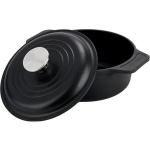 Victoria 2-Quart Cast Iron Dutch Oven with Lid and Dual Handles, Seasoned with Flaxseed Oil, Made in Colombia
