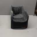 Portable Small Dog Seat for Car, Luxury Center Console Dog Car Seat Booster with Safety Tethers, Anti-Collapse Pet Travel Carseat for SUV, Truck (Black/Grey) (Black/Dark Gery)