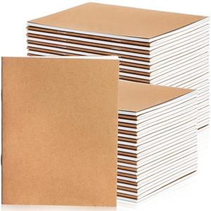 Epakh about 75 Pack Mini Kraft Paper Notebooks Bulk Small Blank Notebooks Unlined Pocket Journals Small Sketchbook for Kids Students Drawing Writing, 48 Pages, 24 Sheets, 4.25 x 5.5 Inch (Brown)