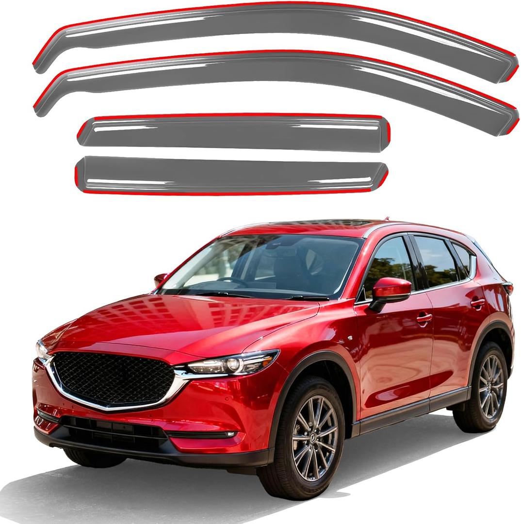 in-Channel Rain Guards for 2017-2025 Mazda CX-5 (Sport, Touring, Carbon Edition, Grand Touring, Signature), Window Deflectors Window Visors for 2025 Mazda CX-5 Accessories, 4 pcs