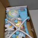 Baby Musical Crib Mobile with Timing Function Projector Lights,Stand-Along Rattles and 150 Melodies Music Box with Remote Control for Newborn 0-24 Months (Blue)