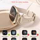 Minyee Leather Bands Compatible with Fitbit Versa 4/Versa 3/Fitbit Sense 2/Sense Band Women, Slim Thin Dressy Designer Premium Leather Strap with C-Shape Metal Buckle for Versa 3 4 Sense 2 Smartwatch
