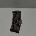 INDEEMAX Ankle Brace for Women & Men, Ankle Compression Sleeve Support Copper Infused Ankle Brace for Sprained Ankle, Plantar Fasciitis Sports, Achilles Tendonitis Pain Relief, Copper Black, S