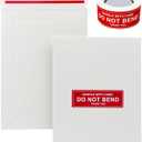 100 Pack 5x6.95" Rigid Mailers Cardboard Envelopes, 400GSM Photo Mailers Shipping Envelope with "DO NOT BEND" Labels, Small Stay Flat Self Seal Document Envelope for Trading Cards- White